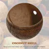 Skålar hög förvaringsfack kokosnöt frukt sallad containerskal trä kök gadget hushållsbeteckna dessert plattor dekorera