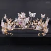 Clip per capelli barocchi perla rinestone corona farfalla Principessa Tiara fascia per capelli Women Bridal Wedding Accessori per matrimoni gioielli