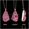 Colliers de pendentif Druzy Quartz Stone naturelle Irregar Geode Gold Color NYX Collier Chaîne pour femmes Bijoux Drop Livraison Pendants DHHWS