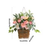 Flores decorativas Porta da frente coroa de vime de cesta de cesto de flor Homes de boas -vindas de flores de flor estatal Home
