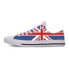 Sapatos uk English Union Jack Jack British Great Brã -Bretanha Sapatos de pano casual Top de baixo confortável respirável 3D Menino Mulheres tênis