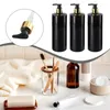 Liquid Soap Dispenser Press Box Empty Pump Bottles Kitchen Skincare Bathroom Household Products 21 X 6 Cm 3 Pcs Black Durable PET Safety