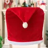 Stoelhoezen Kerstmis Santa Hat Cover Decoration Jaar 2024 Ornamenten Dropship