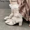 Chaussures habillées Sweet Girl Talons en cuir verni Mary Jane Pump Party Mariage Cosplay Rose Noir Perlé Bow Princesse Lolita