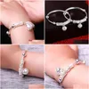 Bangle Jewelry Gift Adjustable Bracelet 2Pcs Infant Baby Embossing Bell Hand Drop Delivery Bracelets Dhhgp