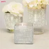 Fleurs décoratives 4 mm anniversaire de mariage Diy Crystal Ribons Bling Decoration Mesh Trim Diamond Tulle Fabric Ornement Fournitures 7ZHH195