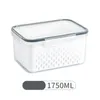 Aufbewahrungsflaschen Stapelbarer Kühlschrankbehälter Haltbarer Lebensmittelbehälter mit Abflusskorb -Design 3PCS für Zuhause