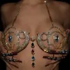 Beach Water Drop Chest Bracket Top Sexy Bikinis Body Accessories Nightclub Rave Bra Lingerie Jewelry for Women Dress 240320