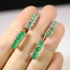 Pendientes TBJ Zambia Natural Emerald Pequeño Parrito Oval 3*5 mm 3ct Gemstone Natural Natural Joyería 925 Sterling Silver for Women