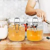 Storage Bottles 2 Pcs Airtight Honey Jar Transparent Food Containers Glass Jam Jars Plastic The Pet Sealed Small