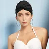 Moda Letni Basen Swimming Hat for Women Multicolor Turban Long Hair Protector Duża plisowana czapka kąpielowa prysznic 240403