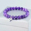 Bedelarmbanden natuurlijke energie amethist vrouwen mannen genezende kwarts paarse kristal hart hangende sieraden mannelijke bangle cadeau voor vriendin