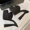 Zapatos de vestir sexy gruesas zapatillas de punta abierta