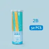 Pencils 50Pcs Pencil HB/2B colored pole Pencil Stationery Items Drawing Supplies Correct posture Cute Pencils For School Office School g