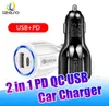 PD USB C CARREGOR DE CARRO QC30 ADAPTADOR DE AUTO POWER CARGA PORTS DULA