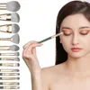 14PCSset Green Makeup Brush Soft Eye Shadow Powder Center Nasal for Women Tool 240403