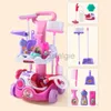 Kitchens Play Food 2022 New 1 Pcs/set Pretend Play Toy Simulation Vacuum Cleaner Cart Cleaning Dust Tools Baby Kids Play House Doll Accessories Toy 2443