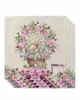 Table Mats de Pâques Fleurs aquarelle du tapis de mariée de mariée de vacances Placemat Placemat Accessoires de cuisine