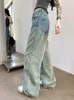 Jeans da donna Slergiri Patchwork Y2k Streetwear Pantaloni larghi vintage a vita alta Pantaloni larghi in denim a figura intera 2024