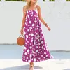 Casual Dresses Holiday Beach Floral Maxi Dress Women Summer Sexig Spaghetti Strap Fashion Loose Cover Up Camis Party Long Long