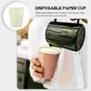 Tazas desechables pajitas 50 pcs tazas de papel soporte de agua café beber fiesta tazas blancas en espeso de contenedores