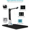 Présentor Document Camera Scanner pour les enseignants Scanner de livres portables Taille de capture A4 8MP HD Scanner de photos professionnelles pour le fichier