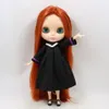 Buzlu dbs blyth bebek 16 bjd oyuncak eklem gövdesi doğal cilt düz kırmızı kahverengi saç 30cm kız hediye anime 240403