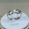 Cluster Rings 925 Sterling Silver Geometric Zircon For Women Ladies Party Birthday Simplicity Jewelry Double Round Ring Gift Wholesale