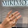 Designer de anel de pérola mikimoto anel mikimoto uva pérola anel de abertura feminino presente coreano sênior senhora sênior