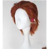 Perk Caps Hunter Hisoka Short Straight Orange Auburn Color Party Cosplay Wig3133093 Drop Delivery Hair Products Accessories Tools OTCT9