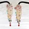 Pendientes colgantes Bilincolor Heavy Industry Colored Butterfly Flower Tassel para mujeres
