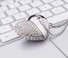 Silver Crystal Heart Forme 16G 32G 64G USB 20 Drives Flash suffisamment Mémoire Stick Thumb Pen pour ordinateur portable Mac Tablet6141576