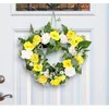 Dekorativa blommor 2024 Alla hjärtans dag Kärlek Wreath Yellow White Imitation Flower Romance Holiday Party Decoration Proposal Scene Layouts