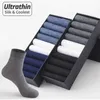 Chaussettes pour hommes 10 paires hommes d'affaires soie résistant à la déchirure respirant décontracté ultra-mince le plus cool nylon homme bas extensibles