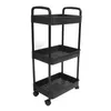 Storage Bottles Rolling Cart Large Capacity Practical Easy To Install Movable Organizer Plastic 3 Tier Black For Bedroom