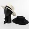 Berets Women Wide Brim Sun Hats For Men Winter Black White Wedding Ladies Long Ribbon Band Beach Hat