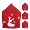 Stuhlabdeckungen Weihnachtsback Cover Santa Claus Hutzubehör für Familienessen Weihnachtsdekorationen