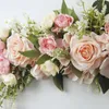 Flores decorativas Arco do casamento Diy Flor Wall Decoração de suprimentos de seda peônias de seda Rose Rose Artificial Floral Row Decor