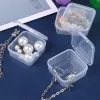 6pcs mini scatola di stoccaggio in plastica trasparente Orecchini in plastica di gioielli Case di stoccaggio per piccole scatole quadrate Organizzatore