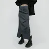 Spódnice Lucyever Gray Street Dringstring Split Długie spódnica kobiety moda wysoka talia