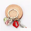 Kechankains Lonyards sublimation vide coeur coeur rond à lèvres rouge alliage alliage sier pendentif pendentif de créateur de bijoux amoureurs