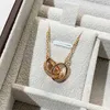 Classic Design Love Jewelry High Edition ketting verguld met 18K rosé goudgei Buckle Light Luxury Double Ring Collar Chain met logo