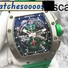 Assista a um movimento de cerâmica automática mecânica Dial de cerâmica Swiss Movement Top Quality RM11-01 Data Voo de tempo Voo de volta 50x42.7mm40p8