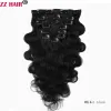 Extensions ZZHAIR 140g280g 16"26" Machine Made Remy Hair 10pcs Set Clips In Human Hair Extensions Whole Head Natural Body Wavy