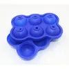 Nouveau 5 couleurs 6 trous 4,5 cm de diamètre de diamètre Grade alimentaire Silicone Silicone écologique Éco-Friendly Utile Homemade Ice Cube Ball Maker Maker Meule Simple for Homemade Ice Ball Maker