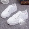 Boots Women Shoes 2021 Fashion Summer Casual White Shoes Cutouts Lace Canvas Hollow Breathable Platform Flat Shoes Woman Sneakers