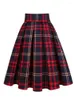Skirts Retro School Women Summer High Waist Korean Pleated Plaid Printing Girls Y2K Harajuku Vintage Ladies 40s 50s Midi