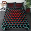 Set di biancheria da letto Lettiera geometria Copertura piumone Copertura Honeycomb rotonda foro rotondo in poliestere set di poliestere con piloti