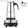 Kaffebryggare rostfritt stål kaffemaskin bärbar elektrisk mocana järnspis y240403