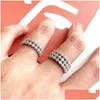 Cluster Rings Bohemian 925 Sterling Sier Mtilayer Designer Ring For Woman Size 5-9 With Box 5A Cubic Zirconia Luxury Fashion Party V Dh6I1